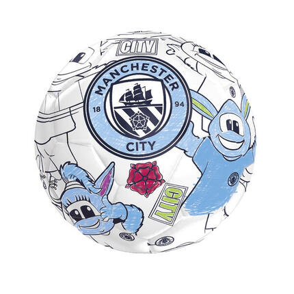 Mini Ballon De Foot (Blanc / Bleu) Taille 2