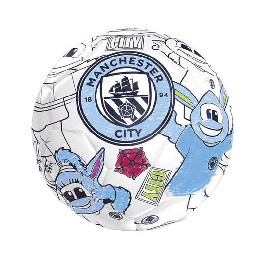 Mini Ballon De Foot (Blanc / Bleu) Taille 2