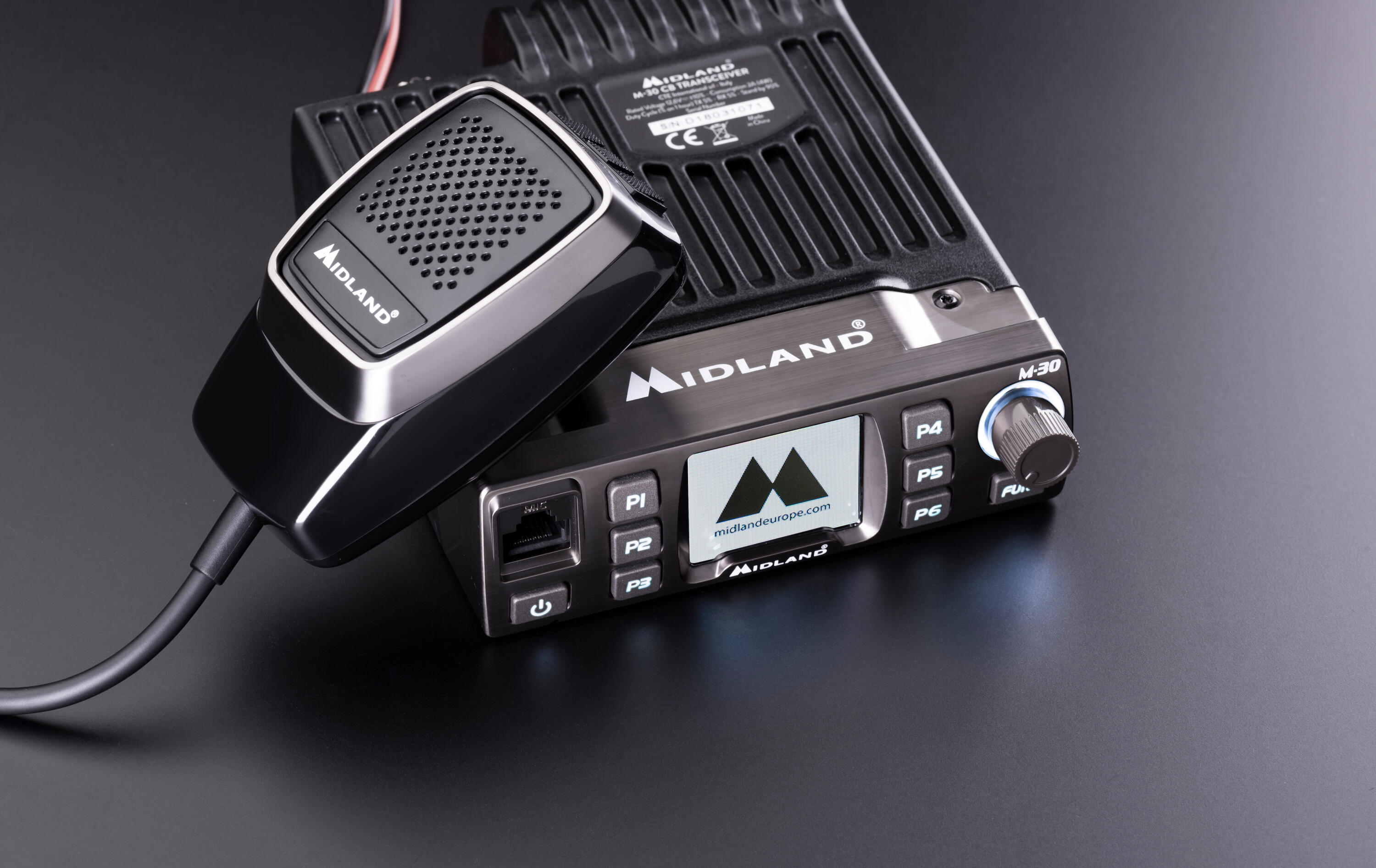 Midland M-30 Radio CB Multibanda AM/FM Senza Licenza, Display TFT, 12V/24V. 3/5