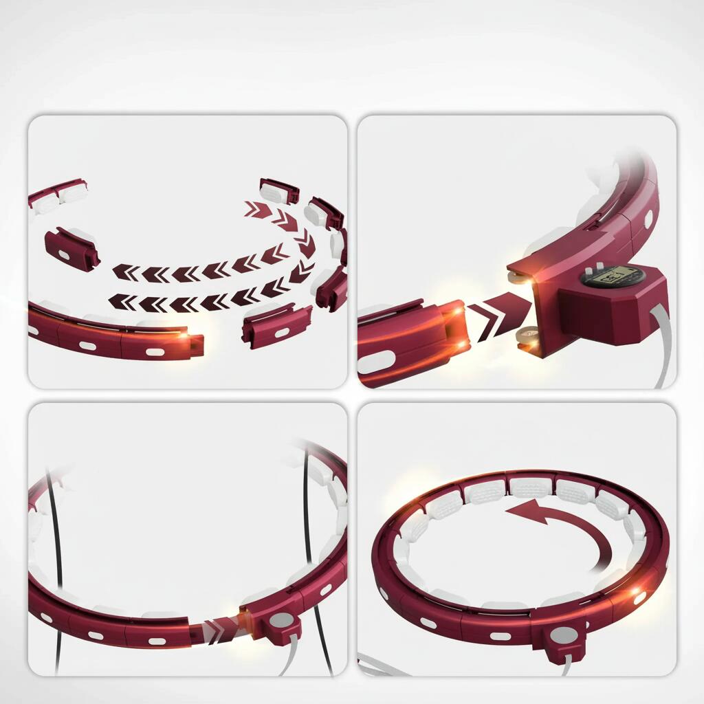 Slimme hula-ring – timer, teller & calorietracker, verstelbaar 29–40 cm 2/6