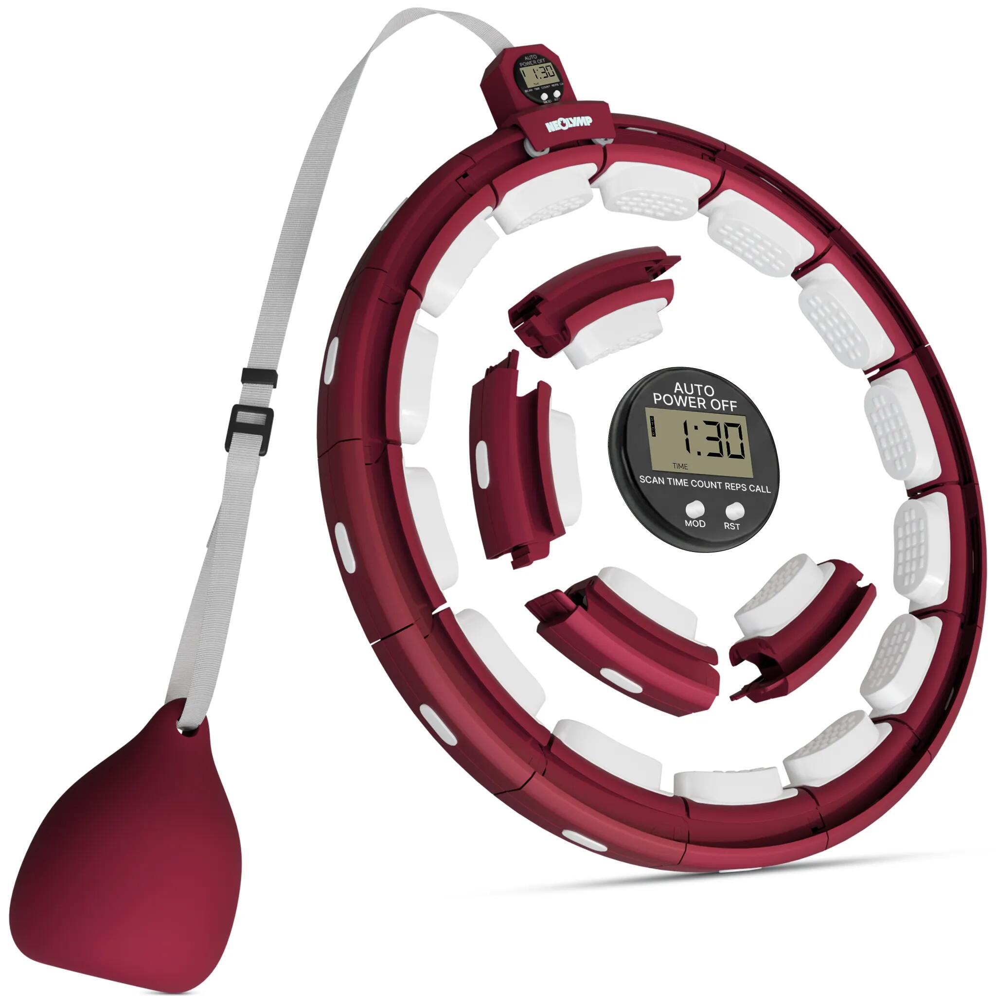 Neolymp - Anneau Hula Intelligent – Minuteur, Compteur & Calories, Réglable 29–40 Cm - Anneau De Pilates - Rose|rouge - No Size - Decathlon