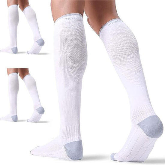Chaussettes de compression – Blanches – 3 paires