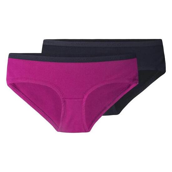 Dames Emma Slip (Set van 2) (Zwart/Amaranth)