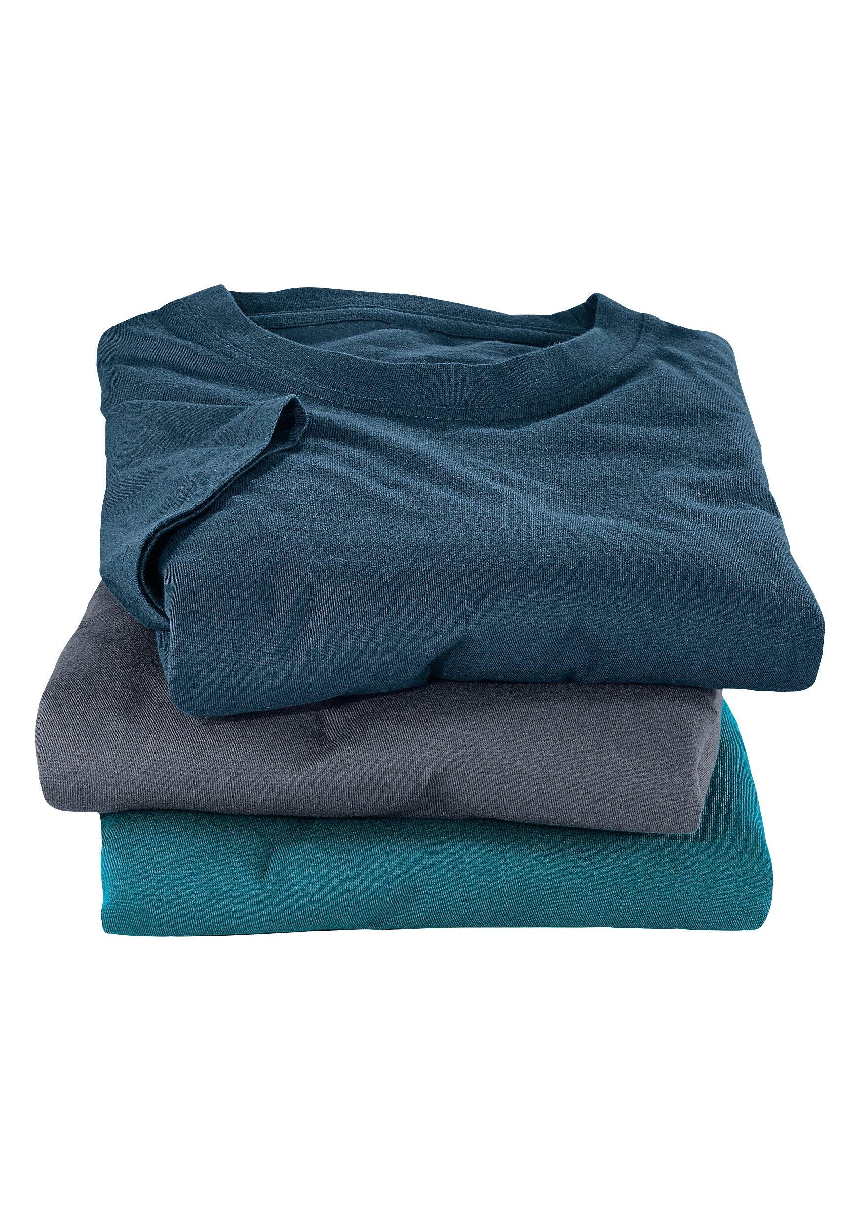 Herren Rundhalsshirts (3 Stück), Baumwolle»Cotton made in Africa« 6/7