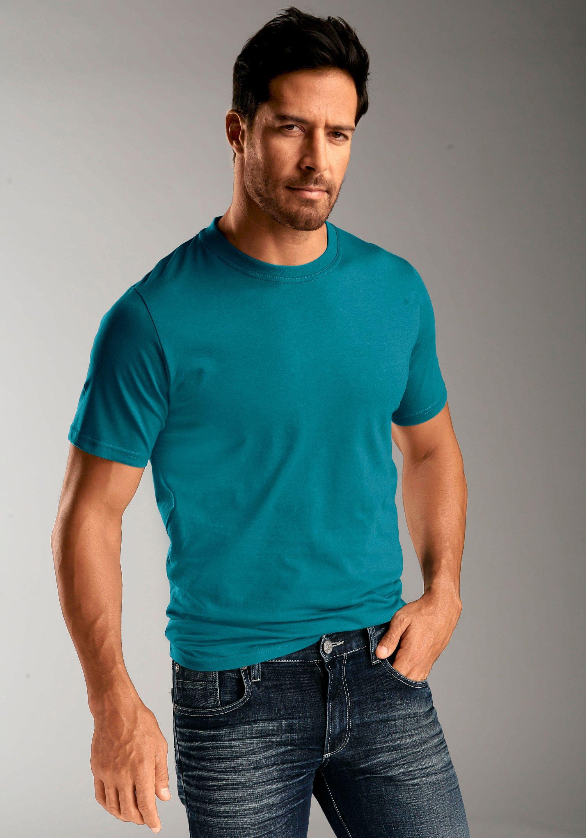 Herren Rundhalsshirts (3 Stück), Baumwolle»Cotton made in Africa« 5/7