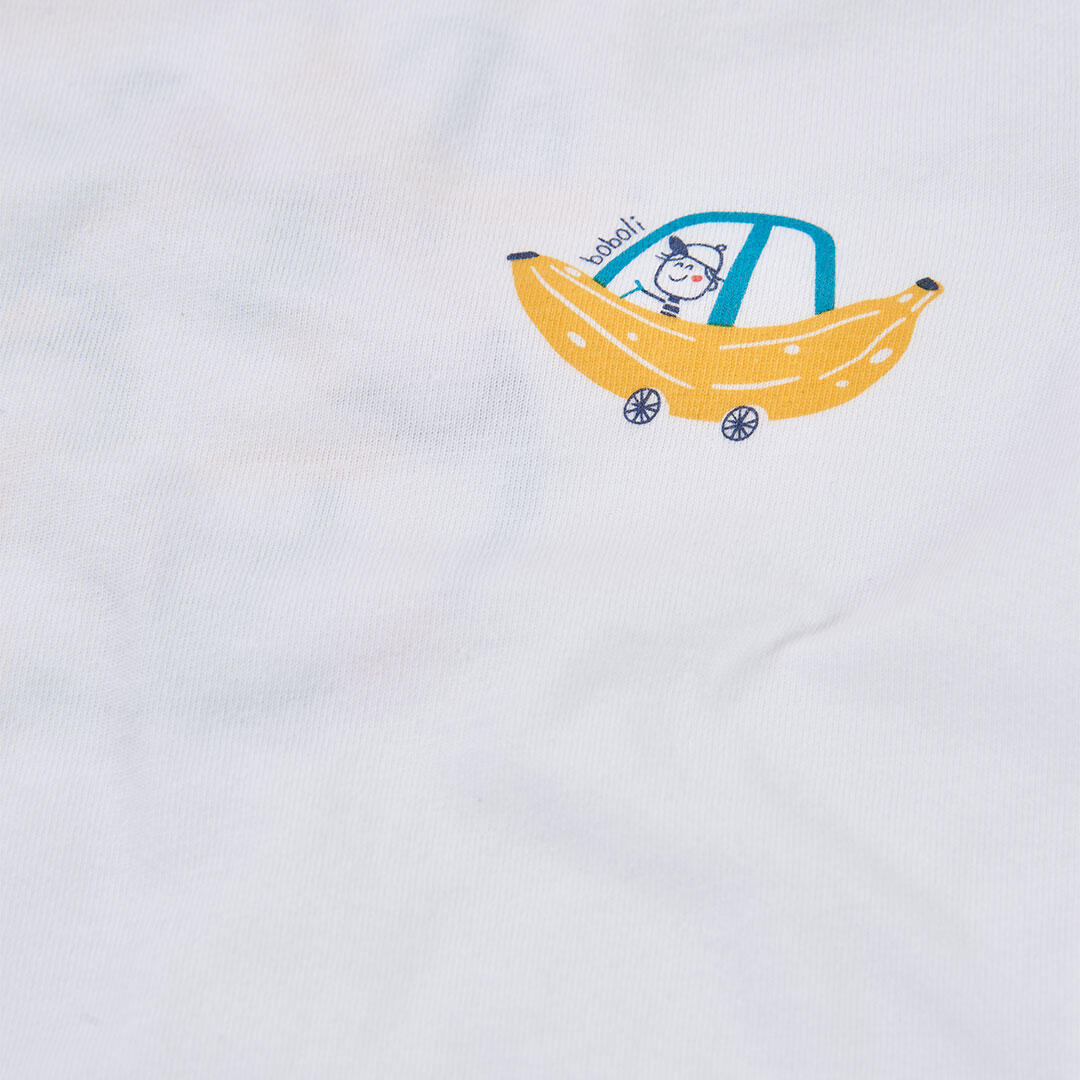 Camisetas de verano de gimnasia bebé niño boboli blanco 3/4