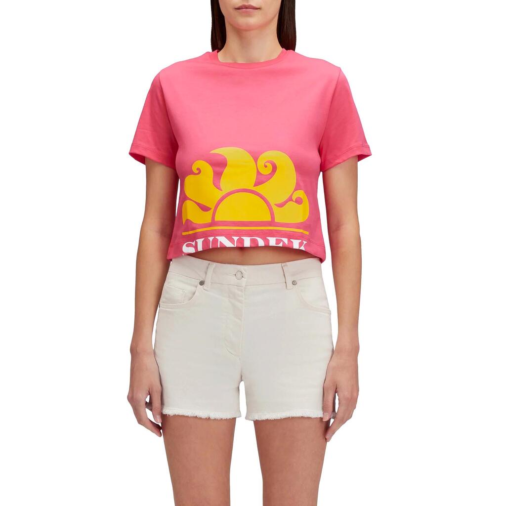 Sundek Cropped With Maxi Logo Print Woman