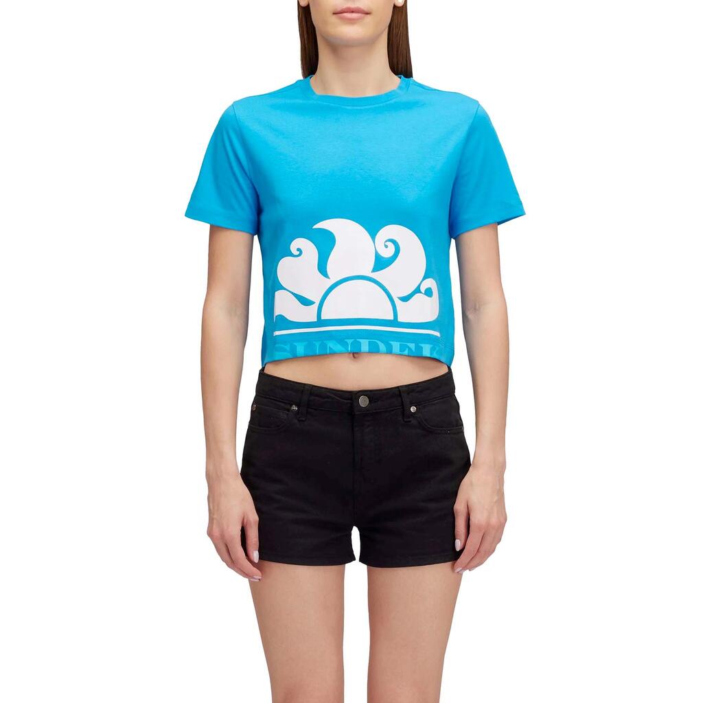 Sundek Cropped With Maxi Logo Print T-Shirt Woman
