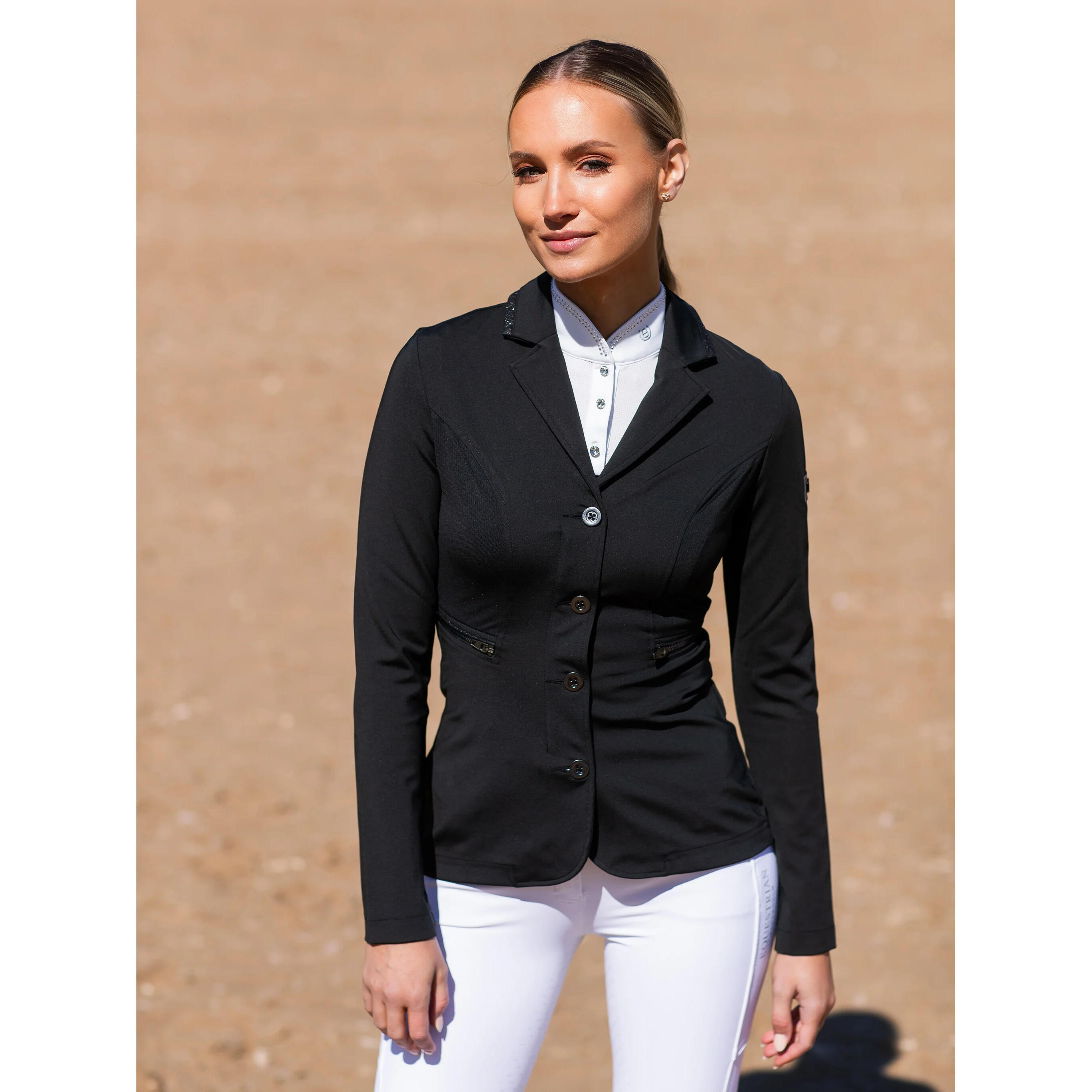 Damska konkursowa koszulka polo z długim rękawem Equestrian Stockholm 4/4