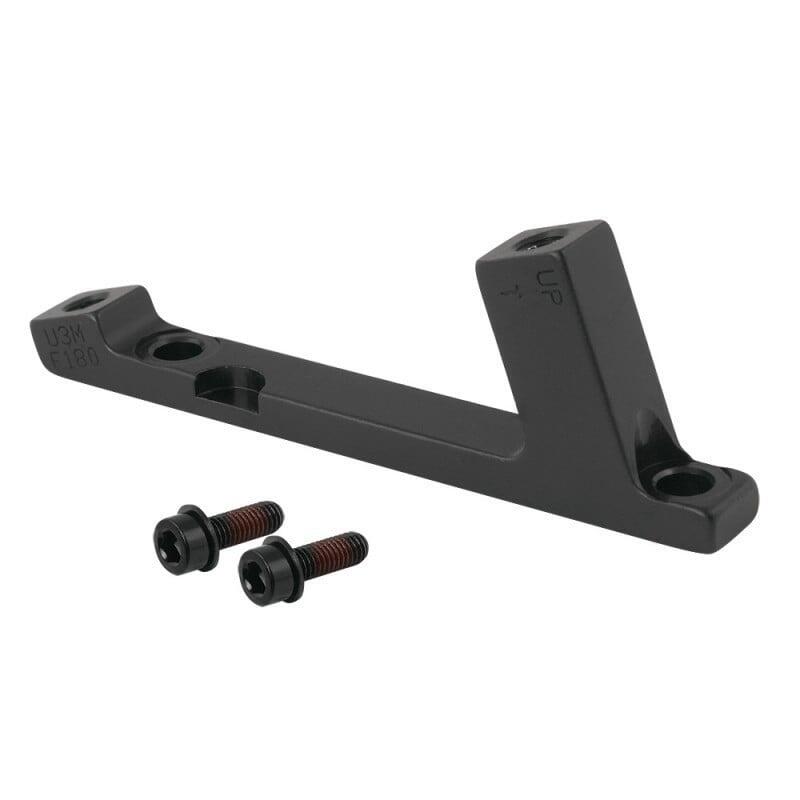 Adaptor etrier față Postmount Force 180 mm, aluminiu negru.