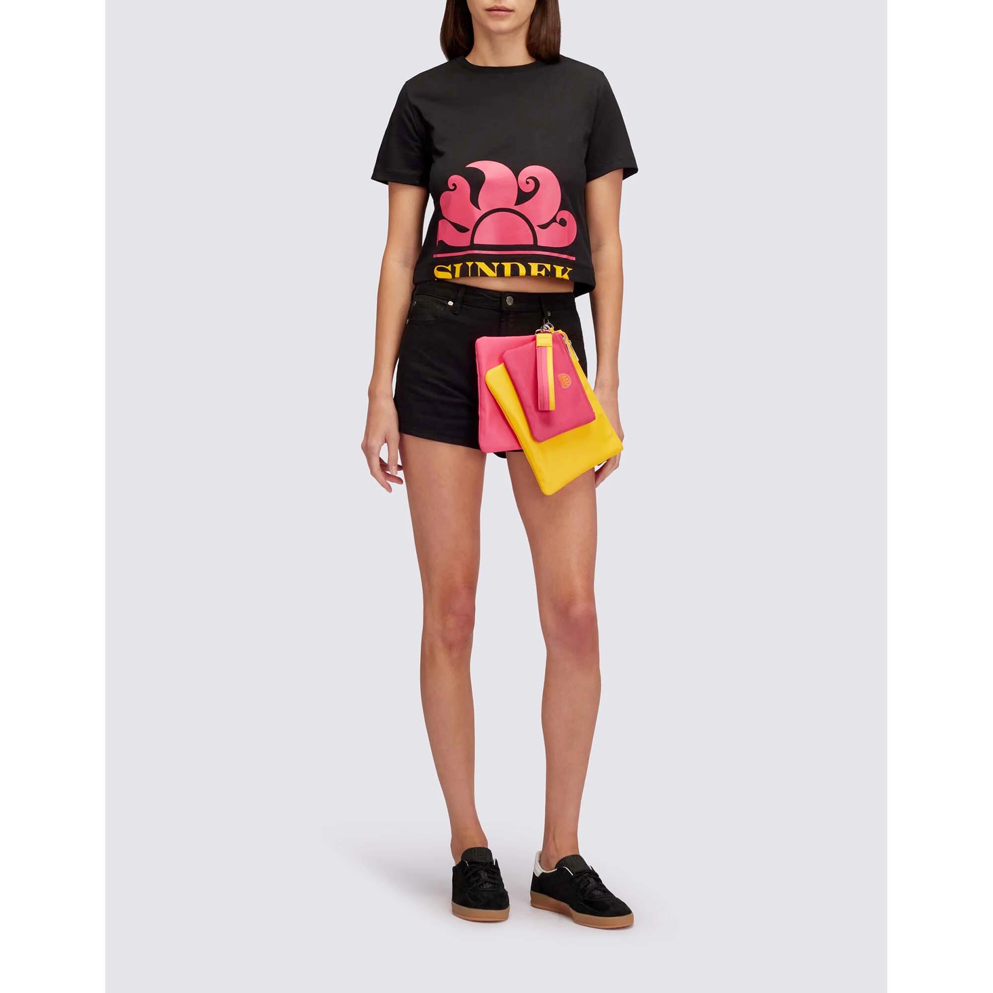 T-Shirt Sundek Cropped With Maxi Logo Print Mulher 4/4