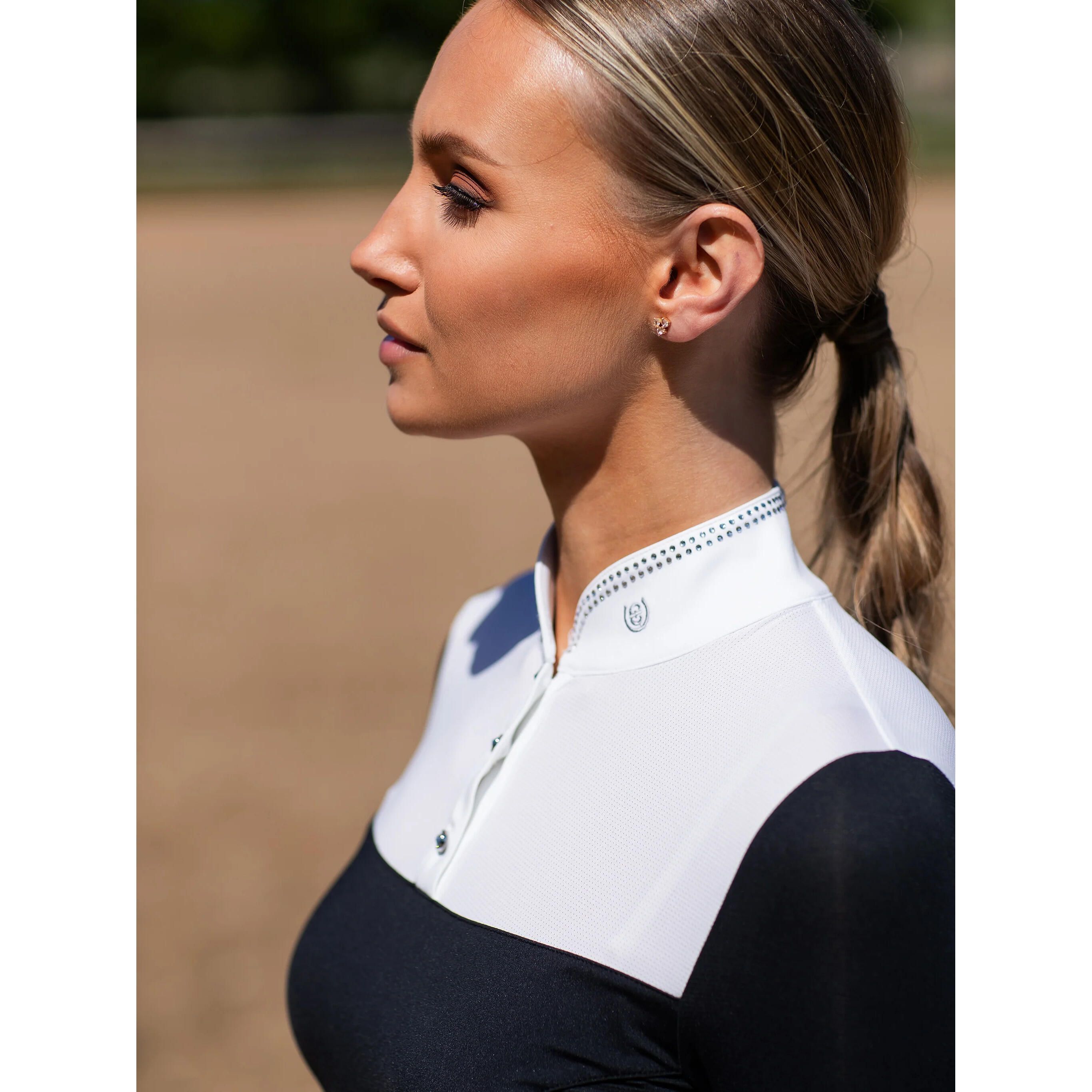 Damska konkursowa koszulka polo z długim rękawem Equestrian Stockholm 2/4