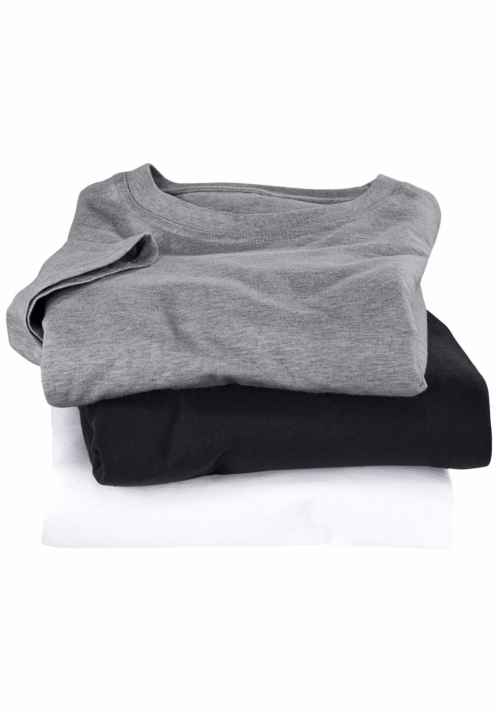 Herren Rundhalsshirts (3 Stück), Baumwolle»Cotton made in Africa« 3/4