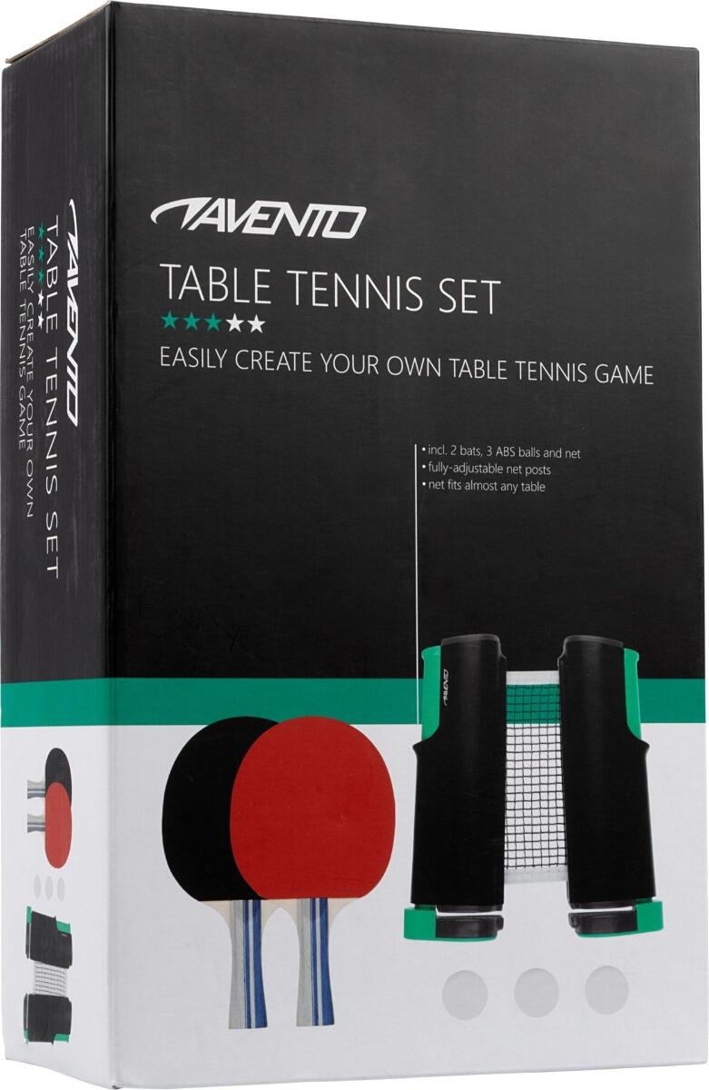 Taffeltennis set - 2 batjes - 3 tafeltennis ballen - Uitrolbaar net 5/6