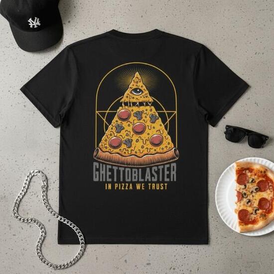 T-shirt unisex Ghettoblaster Pizza black