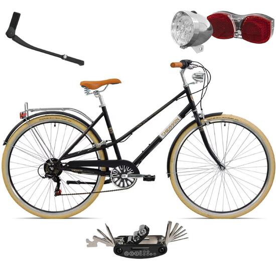 Rower Damski Miejski Koła 28" SHIMANO Bagażnik Błotniki Oświetlenie Stopka