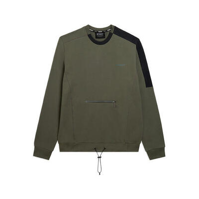 Felpa girocollo con inserti a contrasto