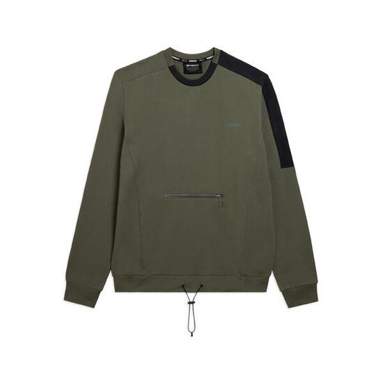 Felpa girocollo con inserti a contrasto