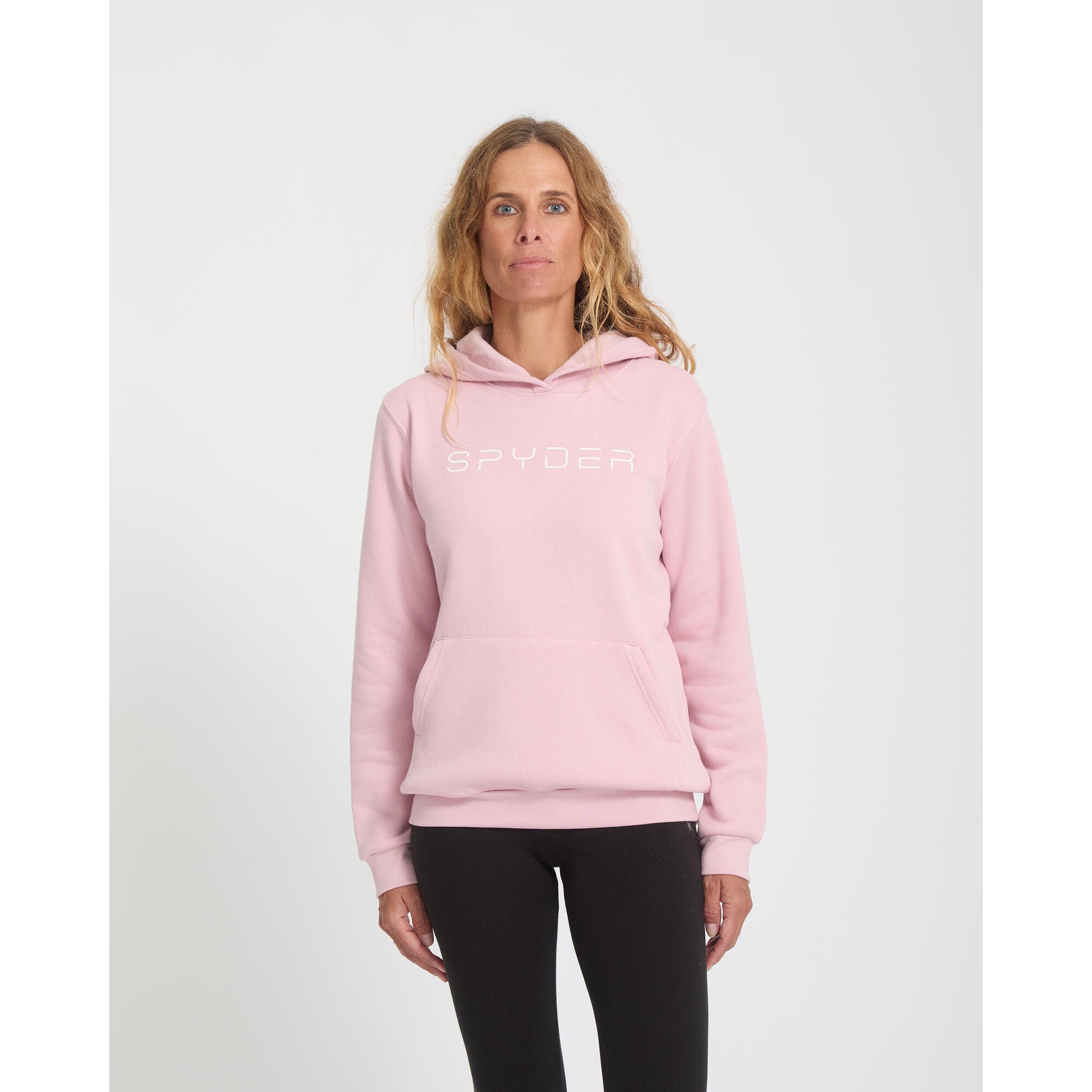 Spyder - Sweatshirt Ski Femme - Wordmark Fleece Hoodie - Pull - Rose - Decathlon