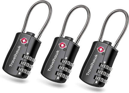 TSA-Kofferschloss – Zahlenschloss – Schwarz
