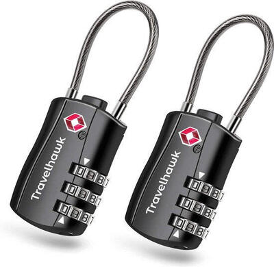Lucchetto per valigia TSA – Lucchetto a combinazione – Nero