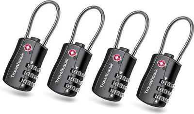 Lucchetto per valigia TSA – Lucchetto a combinazione – Nero