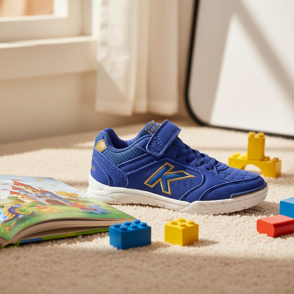 Kelme Zapatillas De Fútbol Sala De Niño Precision Elastic Azul Dorado Unisex Kid 7/7
