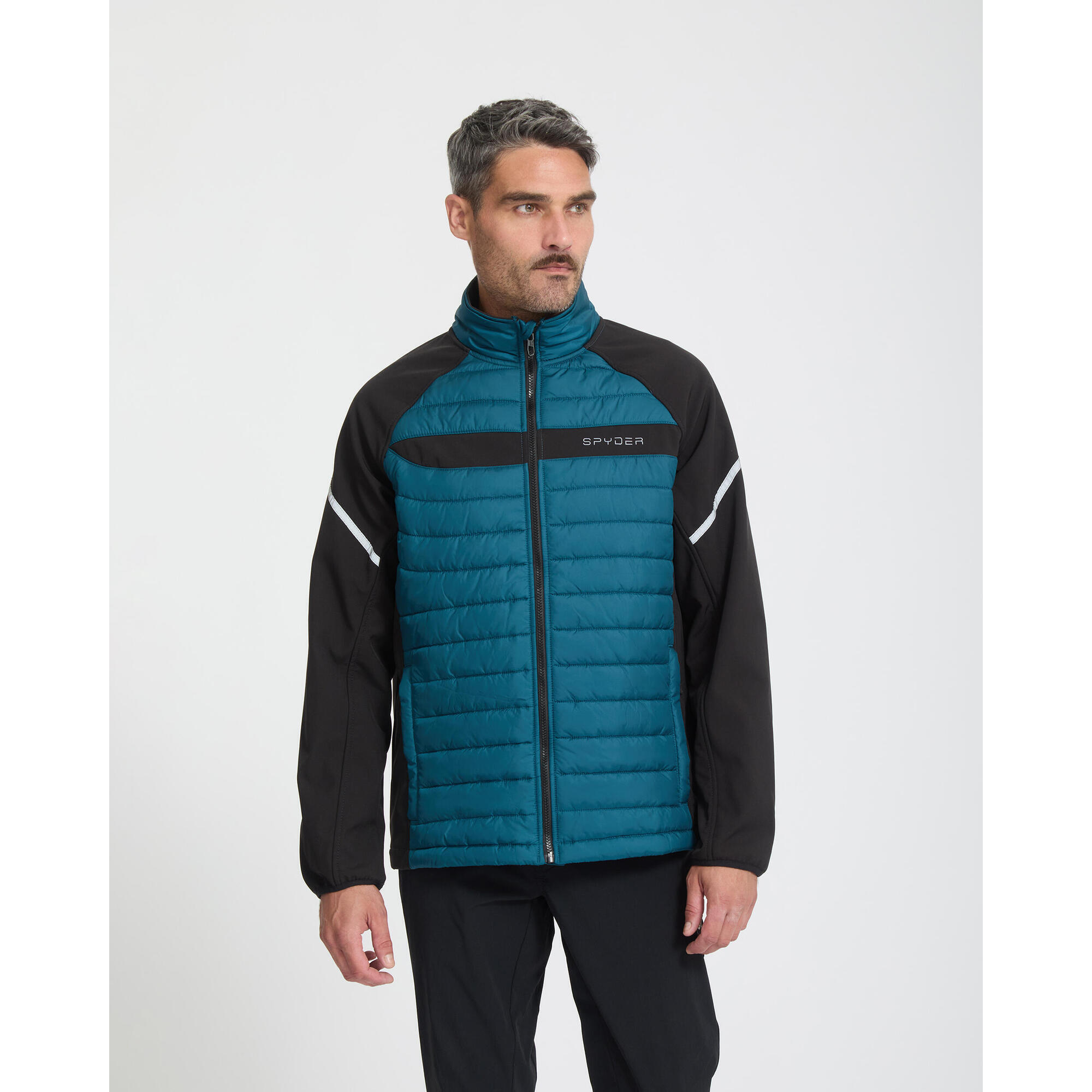 Spyder - Veste Ski Homme - Softshell Mix - Veste - Bleu - Decathlon