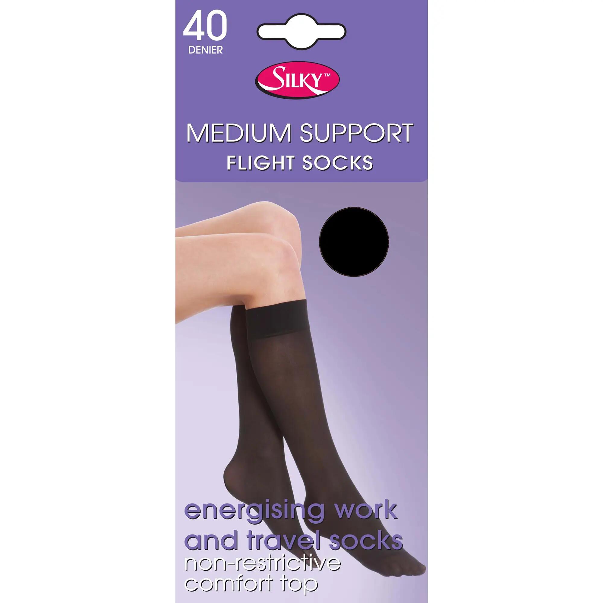 Womens/Ladies Support Flight Socks (1 Pair) (Black) 2/3