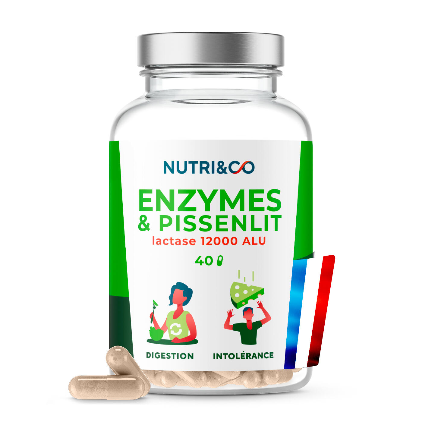Enzymes Digestives Vegan - Intolérance au Lactose - 40 gélules 1/5