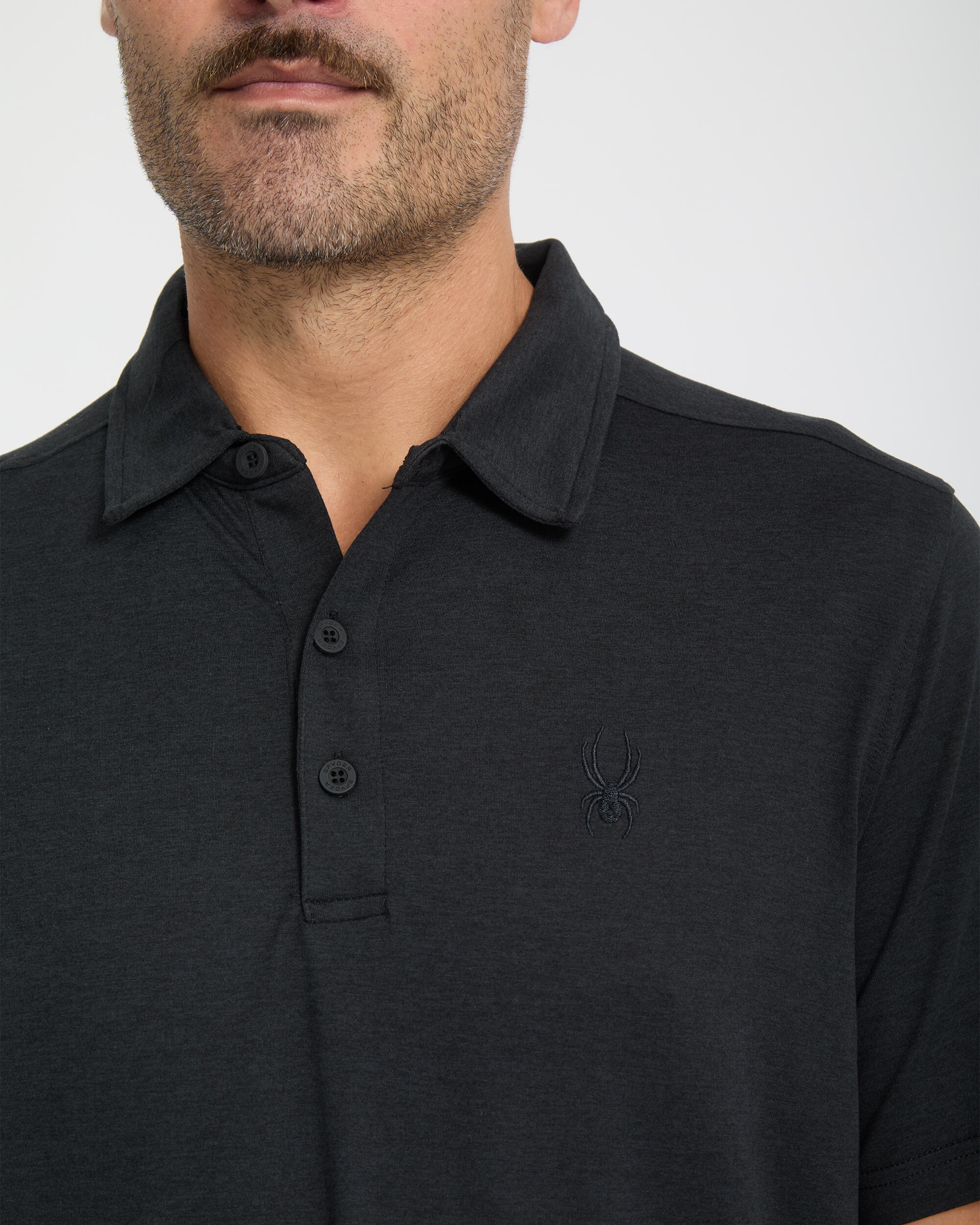 Polohemd Ski Herren - PEACHED JERSEY 3/4