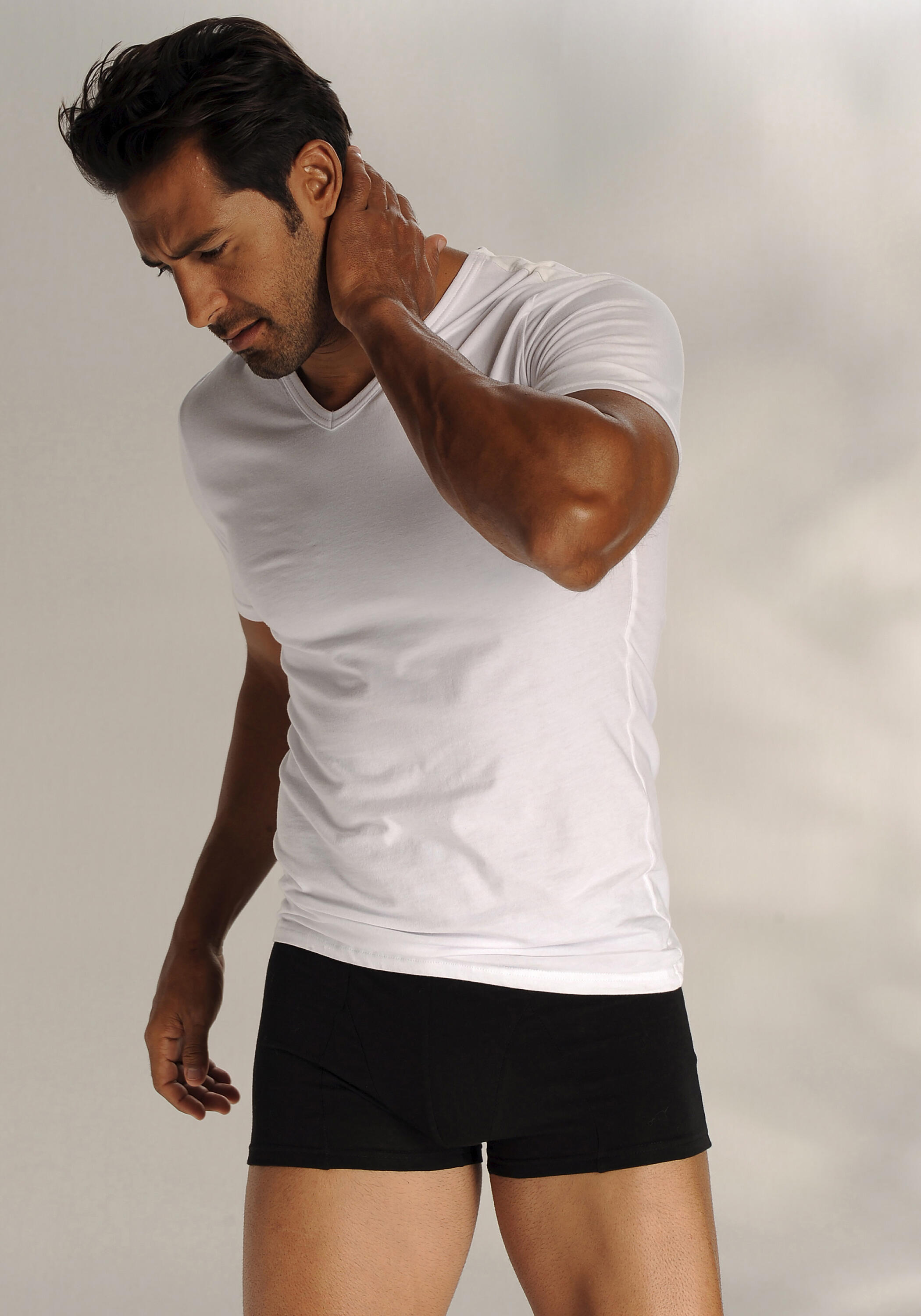 Herren H.I.S Kurzarmshirts (2 Stück), Baumwolle 3/4