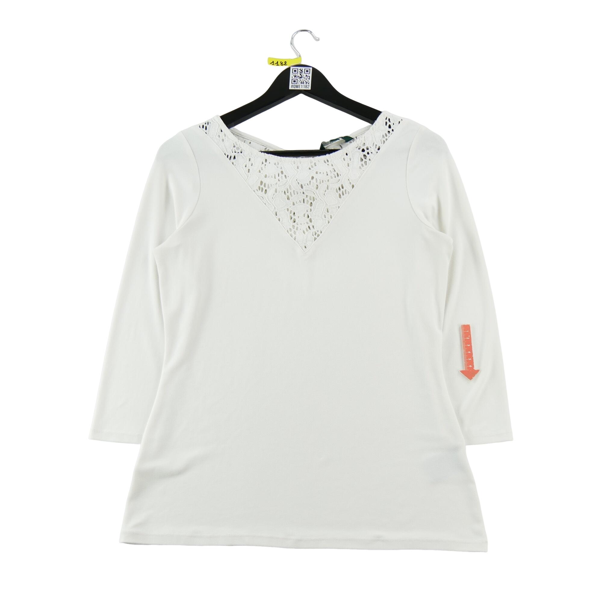 Segunda Vida - Camiseta Blanca de Manga Larga para Mujer - En buenas condiciones 3/5