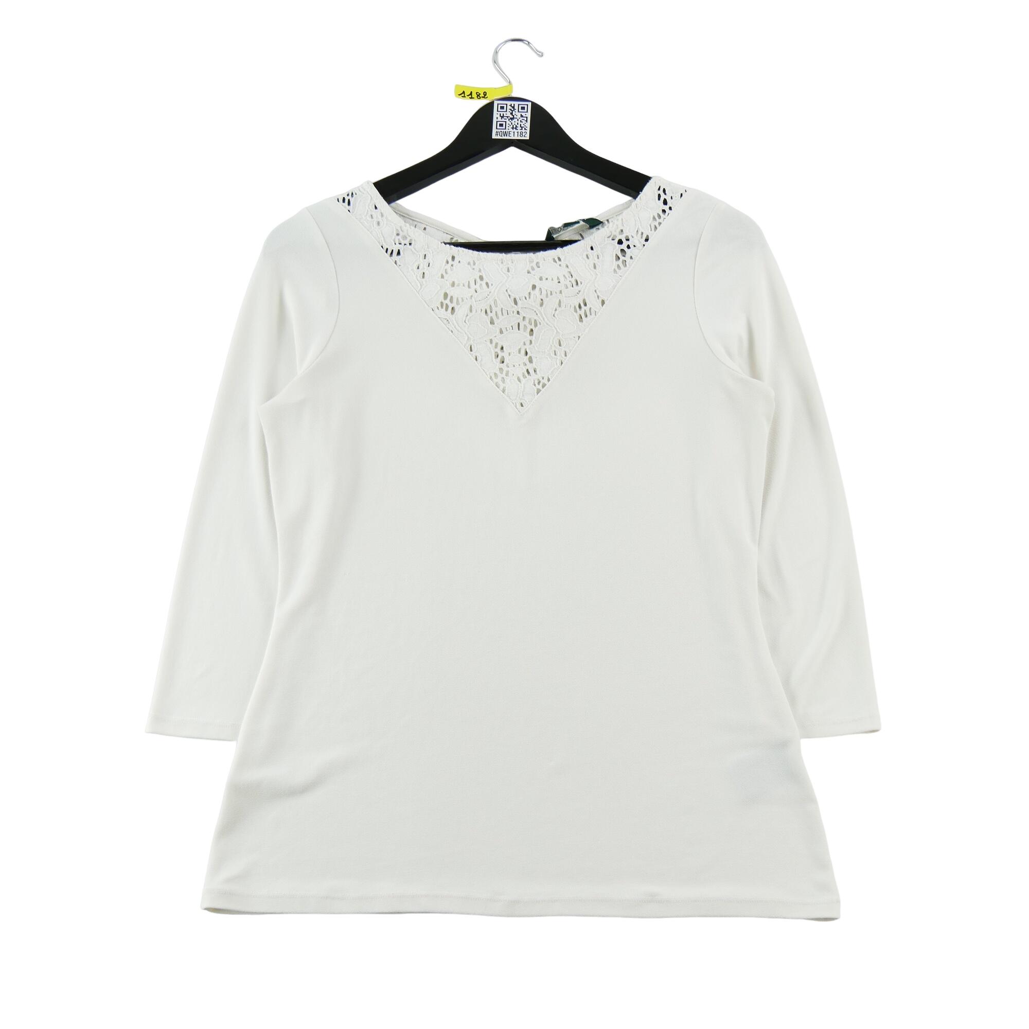 RALPH LAUREN Reconditionné - T-shirt manches longues Femme Blanc - Bon État