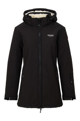 Nordberg teddy sherpa gevoerde softshell ski jas dames zwart