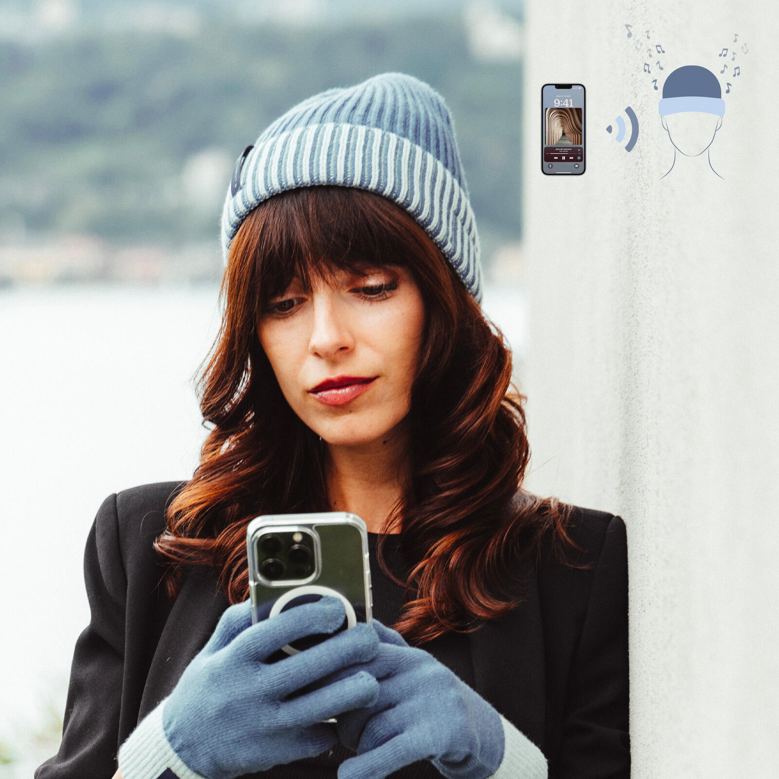 Berretto invernale con cuffie wireless integrate 2/6