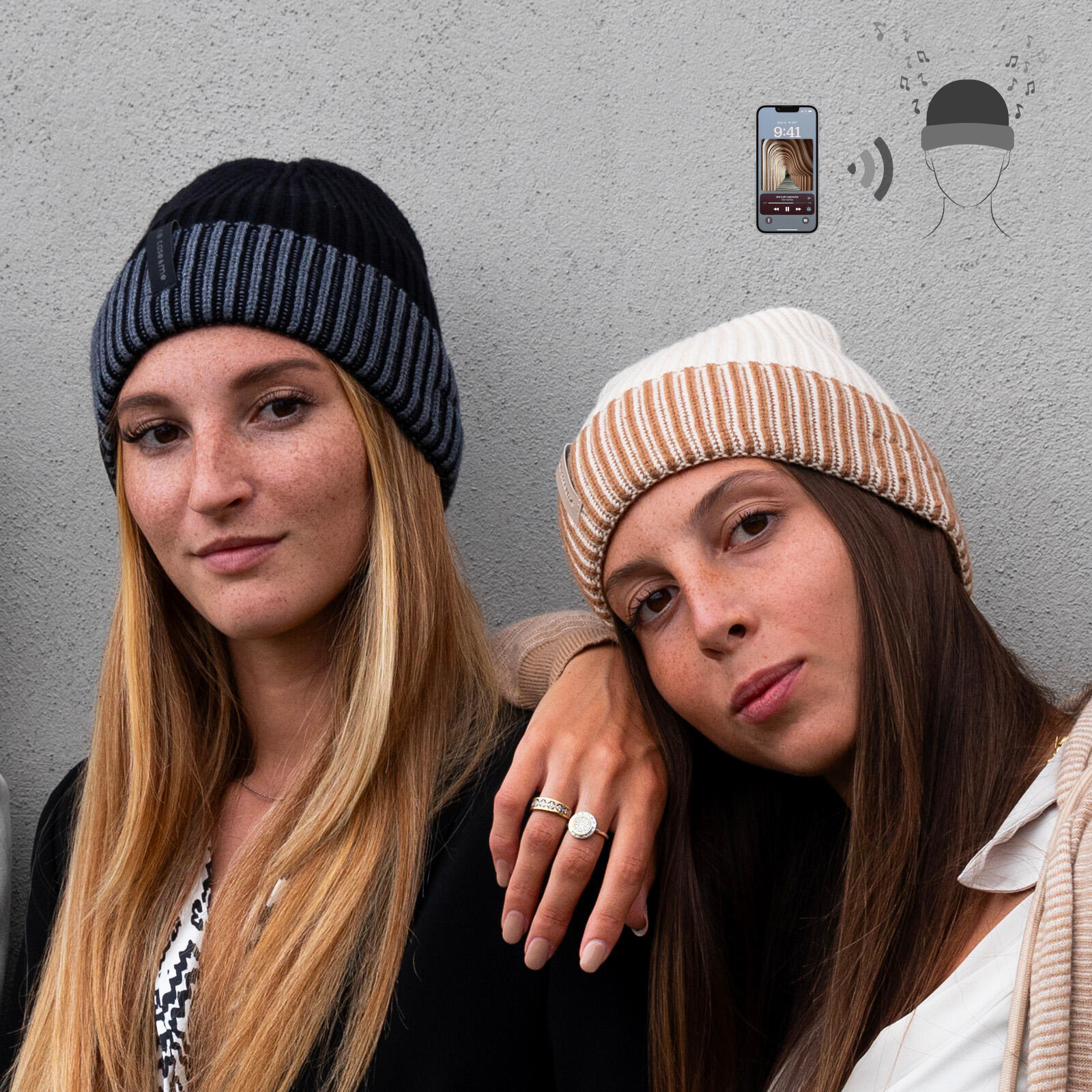Bonnet d'hiver avec écouteurs sans fil intégrés 2/5