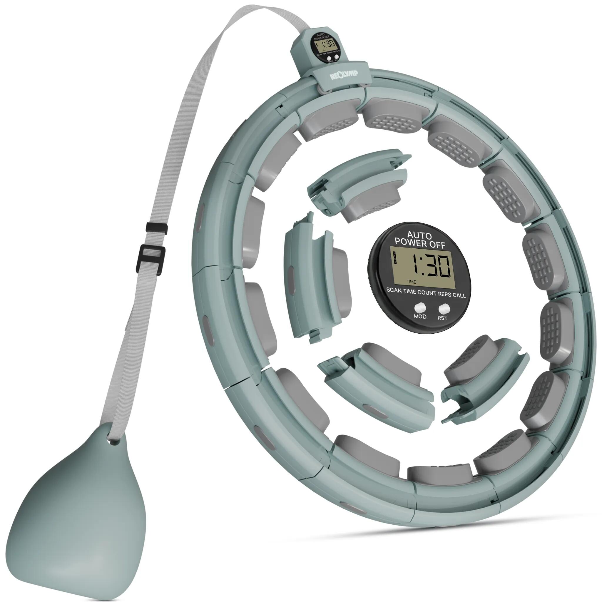 Neolymp - Anneau Hula Intelligent – Minuteur, Compteur & Calories, Réglable 29–40 Cm - Anneau De Pilates - Bleu - No Size - Decathlon
