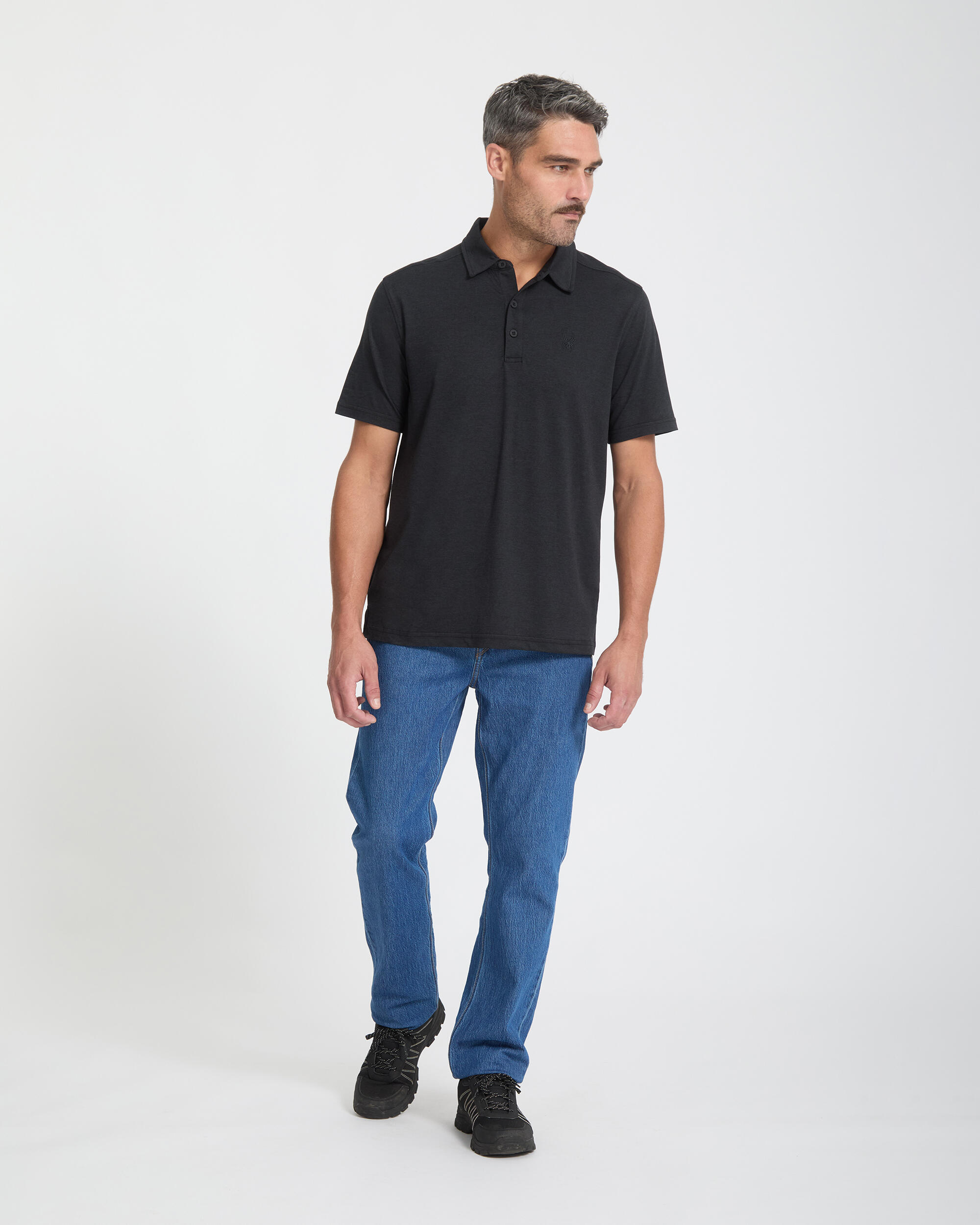 Polohemd Ski Herren - PEACHED JERSEY 4/4