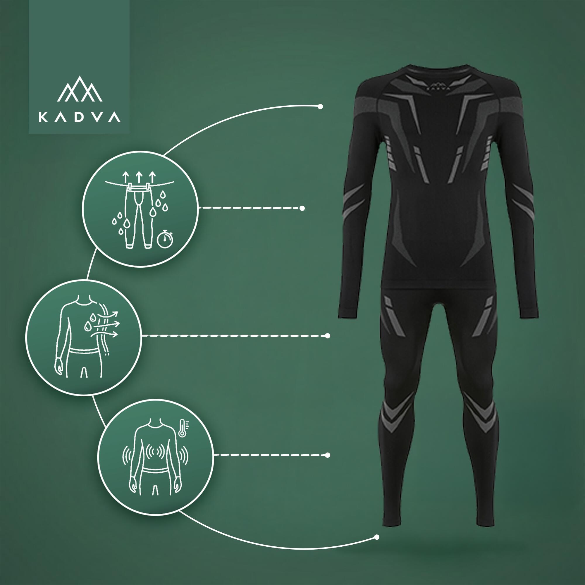 Conjunto de roupa interior térmica masculina KADVA ALPINESTEP COOLMAX THERMAL 5/5