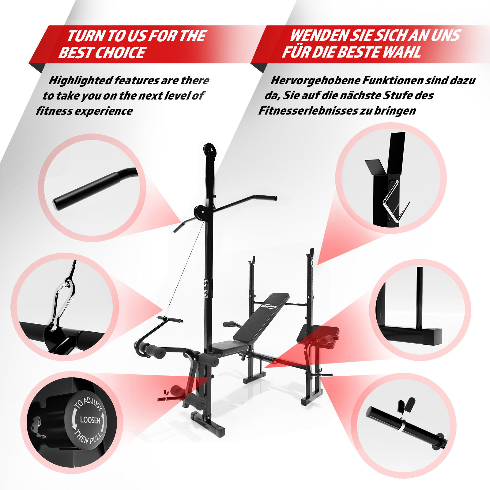 Banc de musculation multifonction 3/7