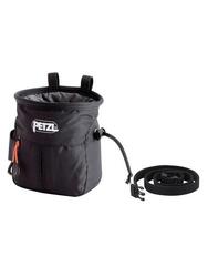 Sac magnésie Petzl SAKAPOCHE noir compact résistant avec cordon et boucle