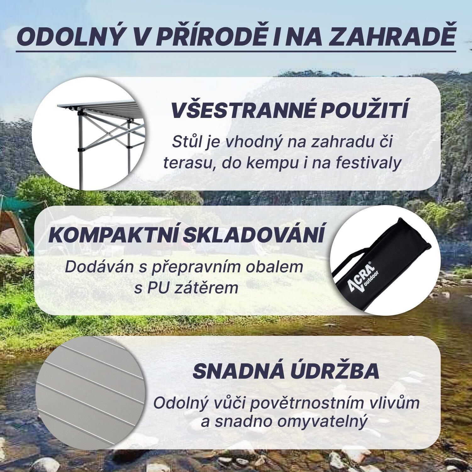 Kempingový skládací stůl C3S - hliník 5/7
