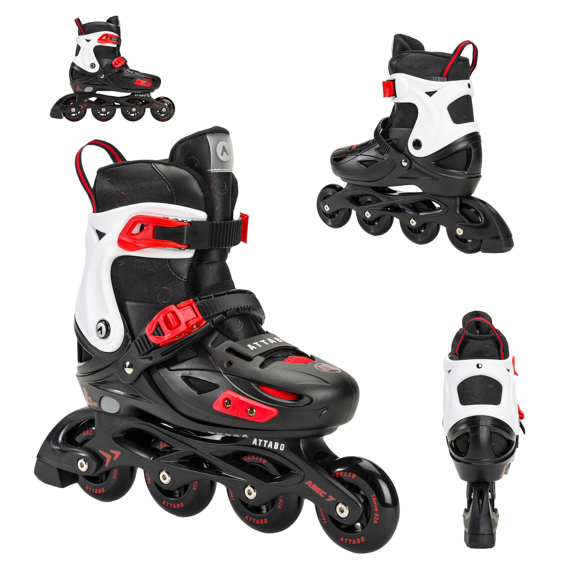 Attabo - Attabo Apx Patins À Roulettes Enfants - Rollers En Ligne - Noir - Decathlon