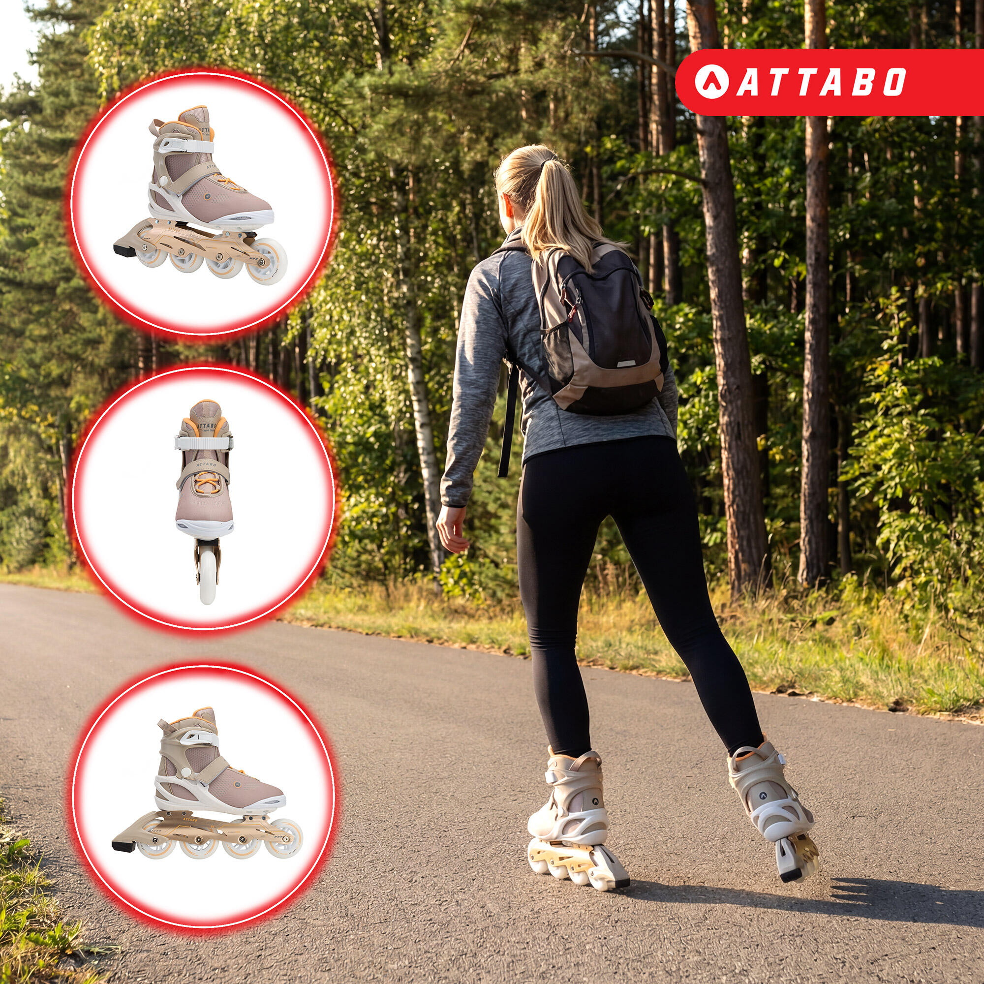 Patins femininos ATTABO Luna fitness 4/6