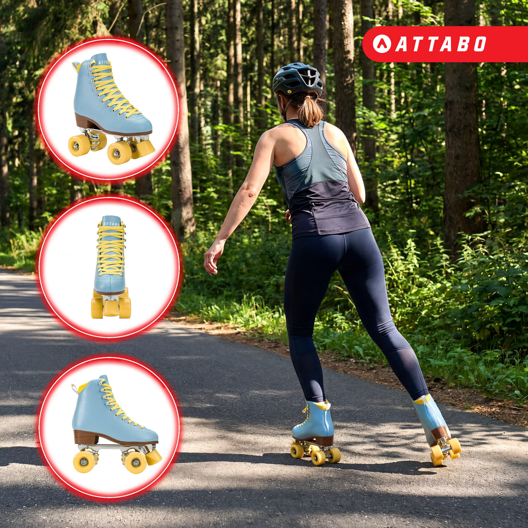 ATTABO Patins à roulettes Cascada femme 4/7