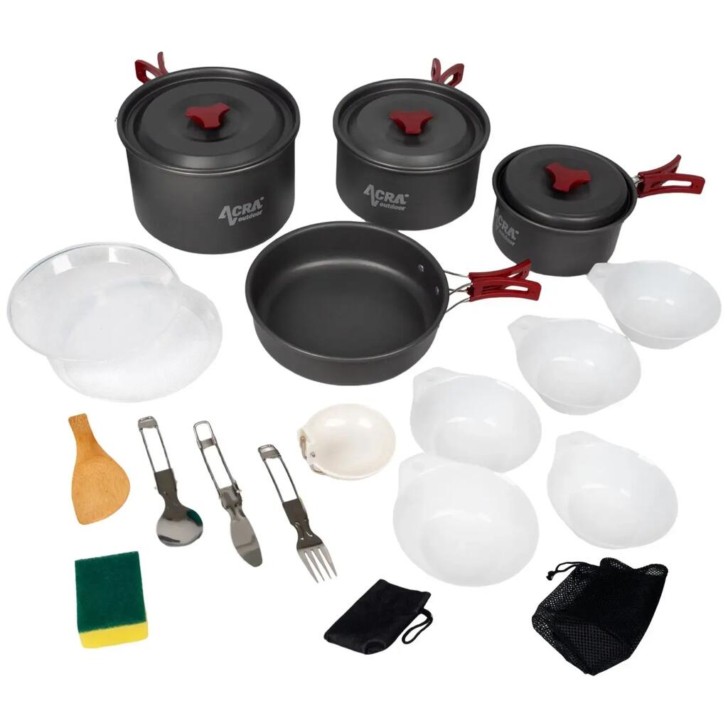 Kempingový set C22, hliníkový riad pre 3-4 osoby