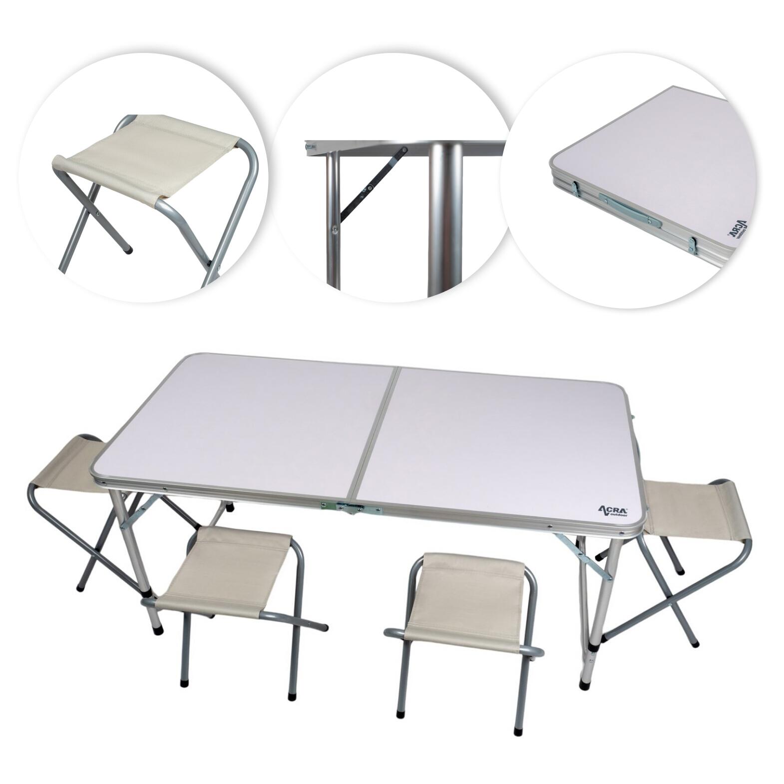 ACRA Kempingový set C3L, stolek a 4 židličky