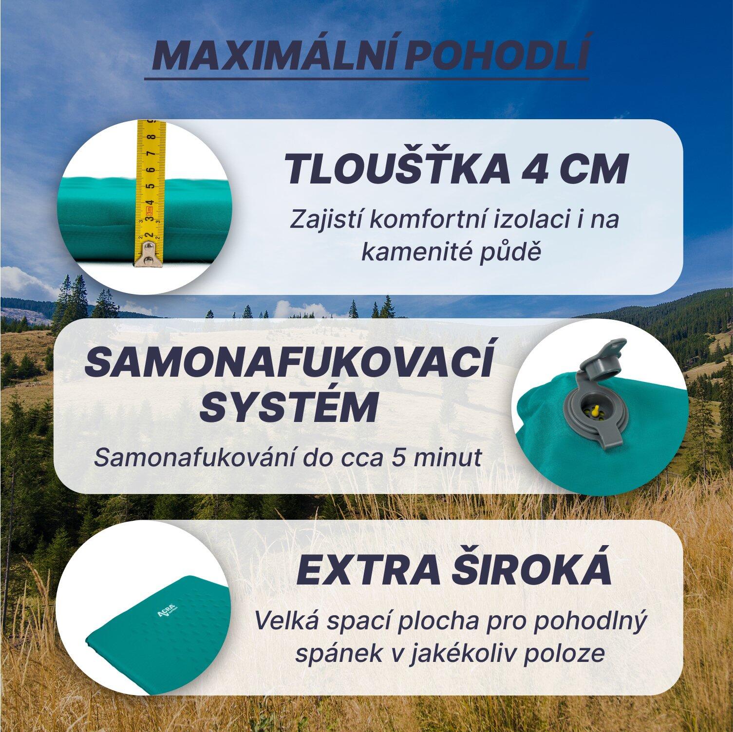 Samonafukovací komfortní karimatka ACRAL140GRE 3/7