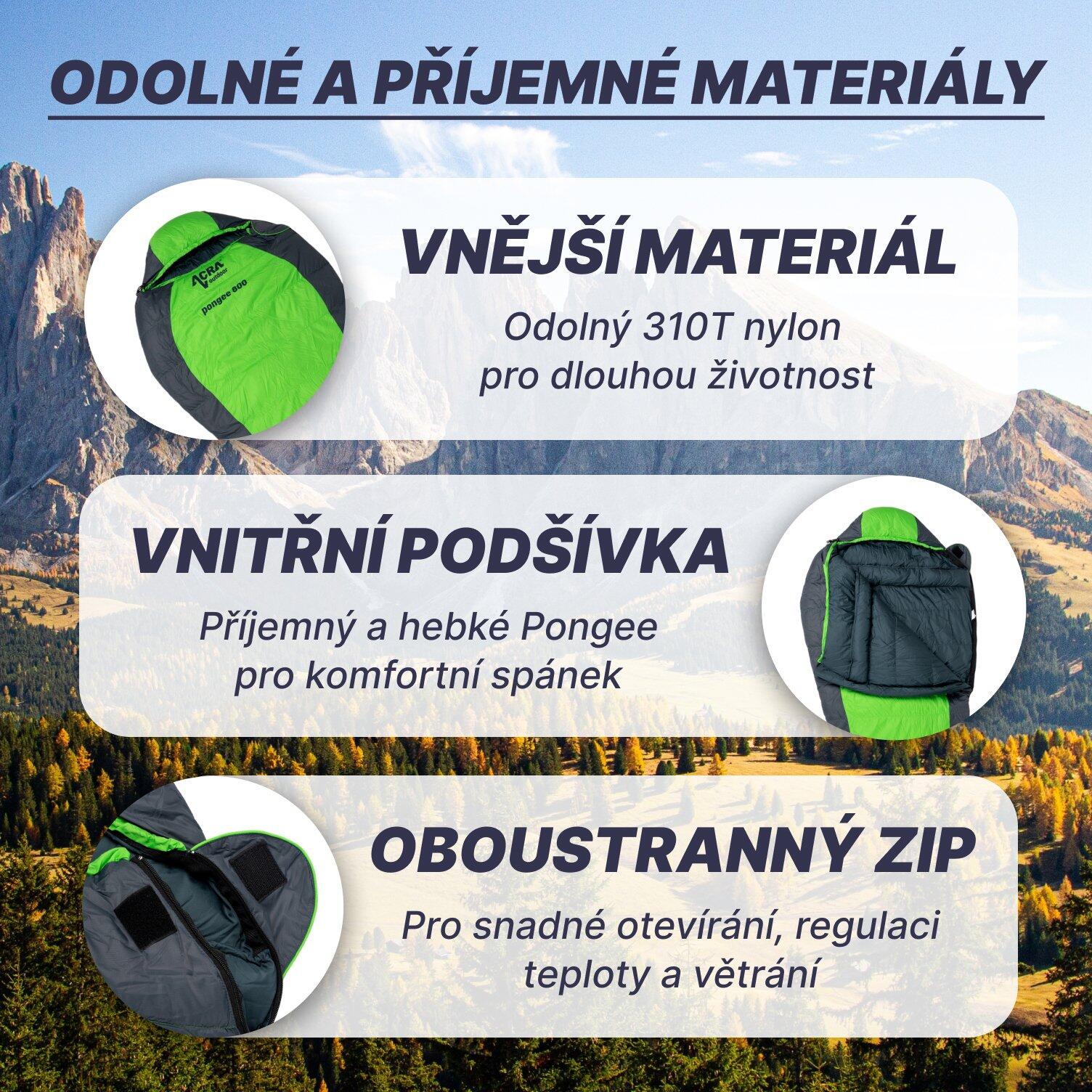 Péřový spací pytel Pongee, kachní peří 4/7
